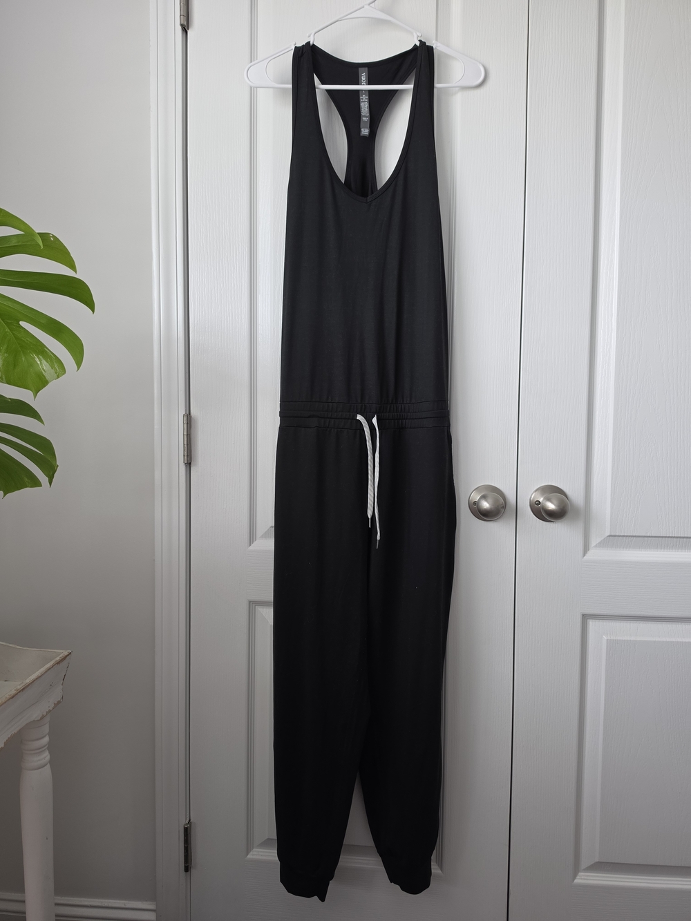 Vuori Black Sleeveless Drawstring Jumpsuit